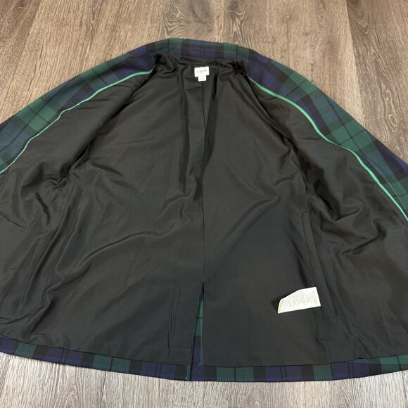 J Crew Black Watch Plaid Sz 6 Blazer Academia Old Money Preppy Women - Picture 10 of 13